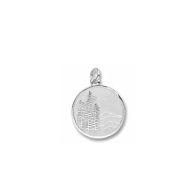 Rembrandt Mountain Scene Charm in Sterling Silver