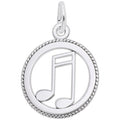 Rembrandt Music Note with Circle in Sterling Silver