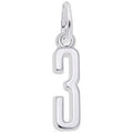 Rembrandt Number 3 Charm in Sterling Silver