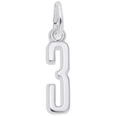 Rembrandt Number 3 Charm in Sterling Silver