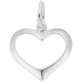 Rembrandt Open Heart Charm in Sterling Silver