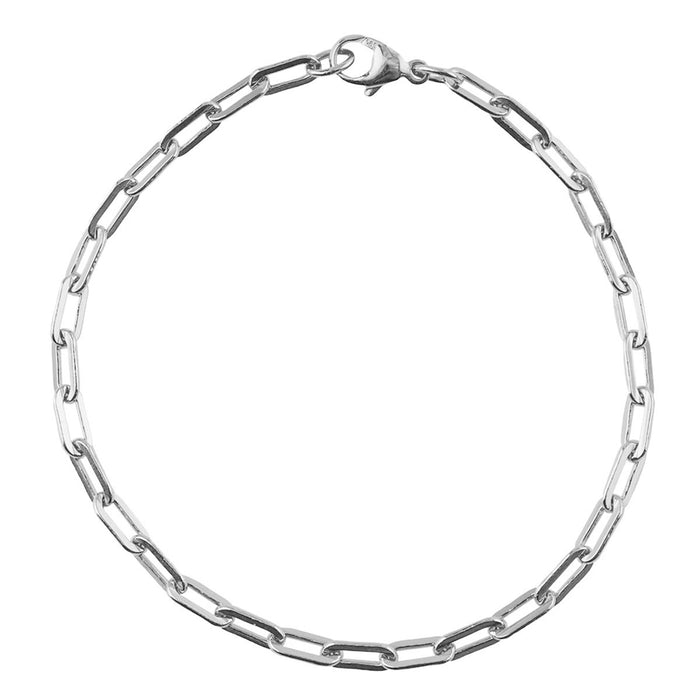 Rembrandt Paperclip Charm Bracelet in Sterling Silver (7 inches)