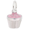 Rembrandt Pink Cupcake Charm in Sterling Silver