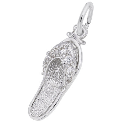 Rembrandt Sandal Charm in Sterling Silver with Cubic Zirconia