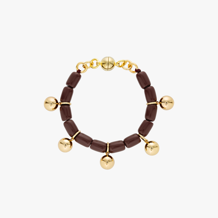 Resin Bracelet - Burgundy/Gold