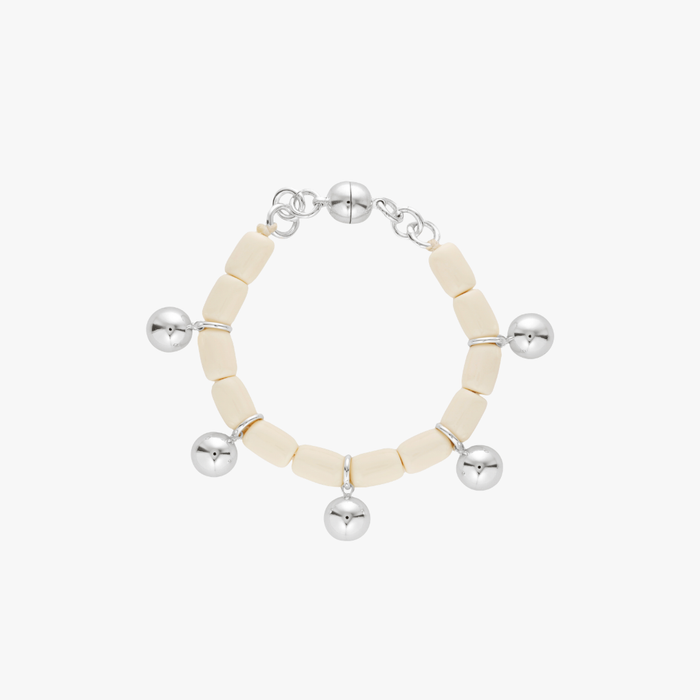 Resin Bracelet - Ivory/Silver