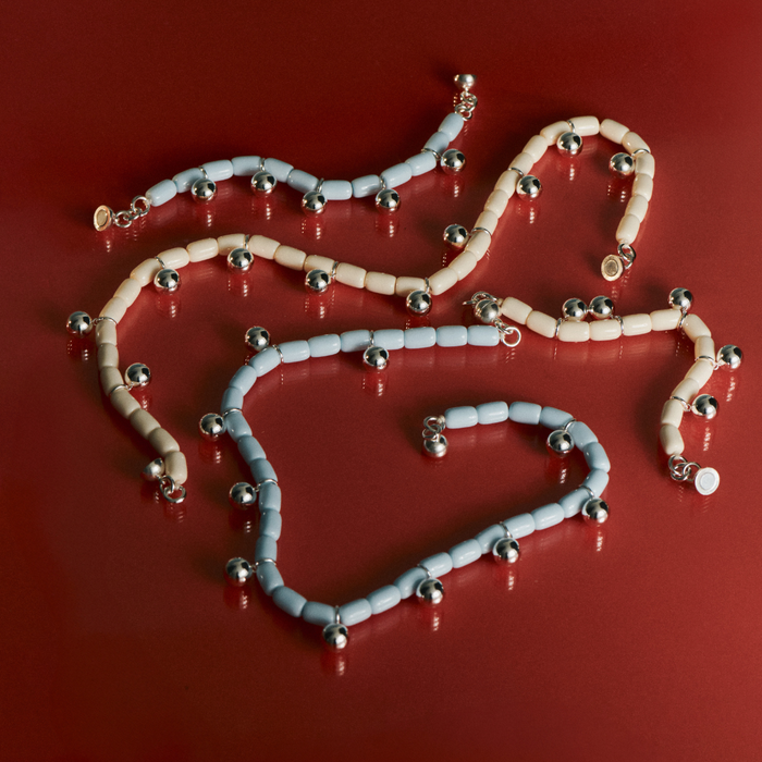 Resin Bracelet - Ivory/Silver