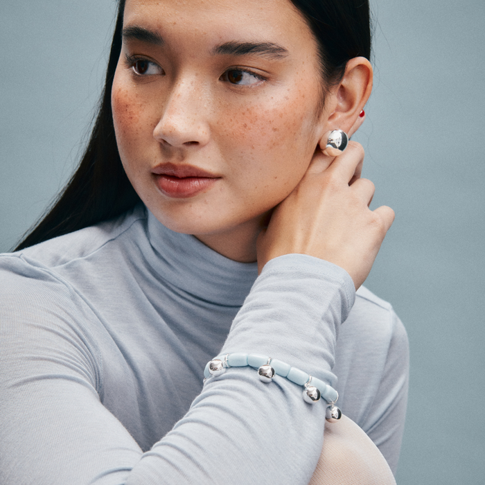 Resin Bracelet - Sky Blue/Silver