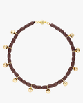 Resin Necklace - Burgundy/Gold