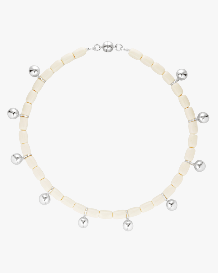Resin Necklace - Ivory/Silver