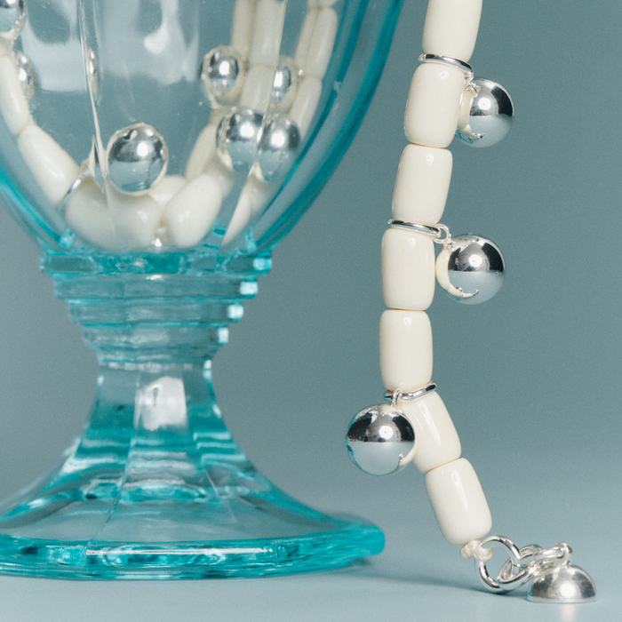 Resin Necklace - Ivory/Silver