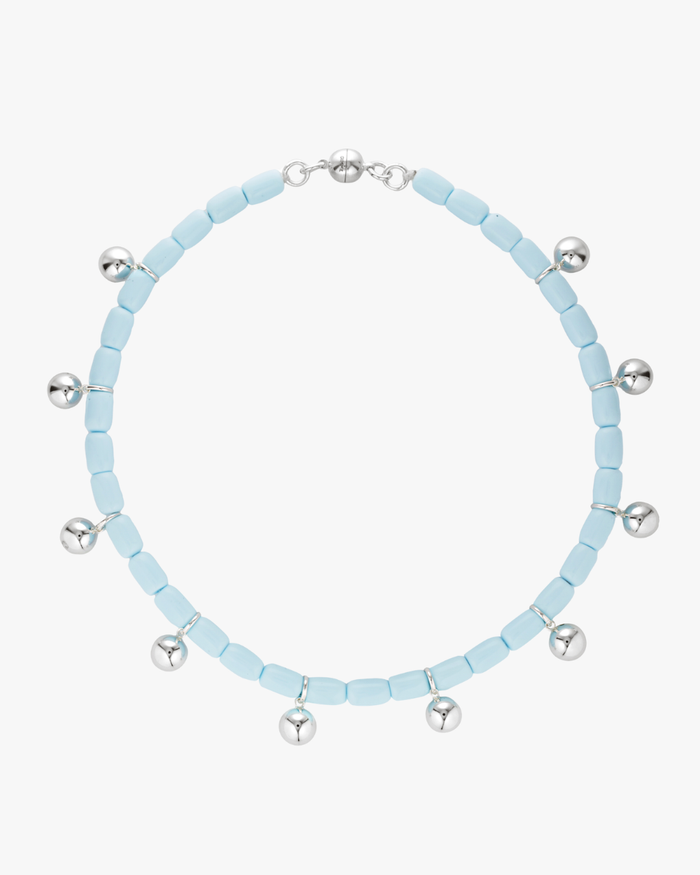 Resin Necklace - Sky Blue/Silver