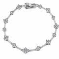 Rhodium Plated 925 Silver Clear Bridal Tennis CZ Bracelet - BGB00102