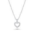 Rhodium Plated 925 Sterling Silver Classic CZ Heart Pendant Necklace - STP00098