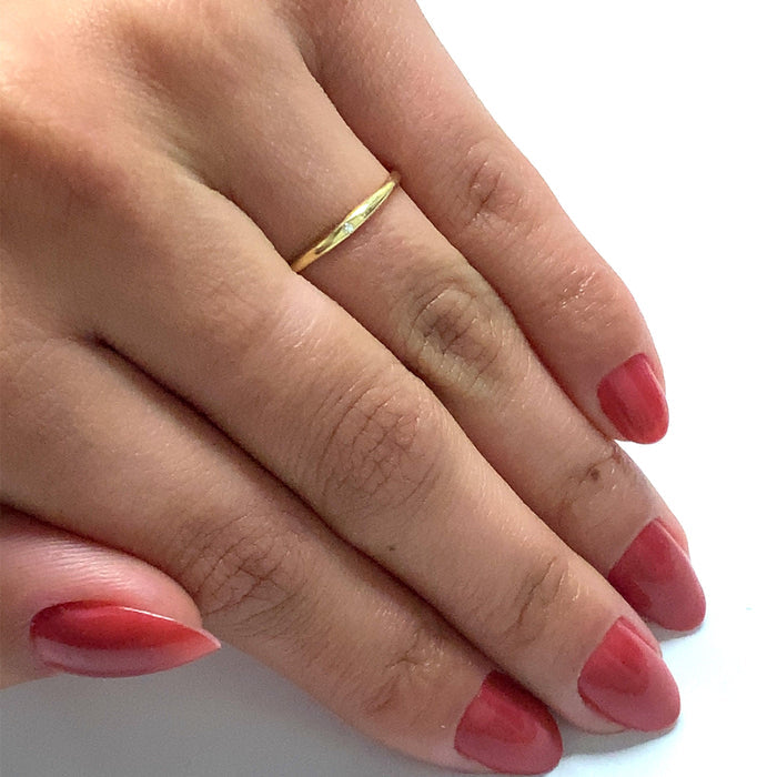 Ring with Crystal Cubic Zirconia in 18K Gold