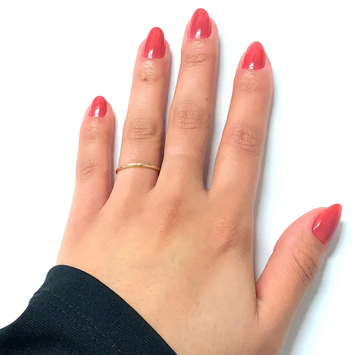 Ring with Crystal Cubic Zirconia in 18K Gold