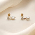 Ring with Pearl and Cubic Zirconia in 18K Gold