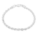 Rope Bracelet in Sterling Silver (8 inches and 4.4mm wide)