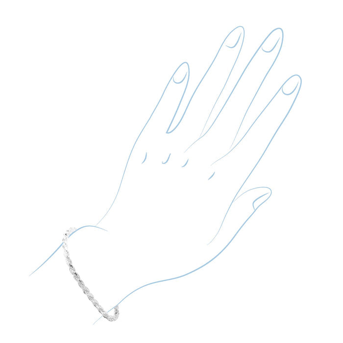Rope Bracelet in Sterling Silver (8 inches and 4.4mm wide)