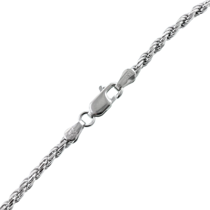 Rope Chain in Sterling Silver (24 inches and 2.9mm)