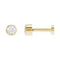 Round Bezel-Set Earrings