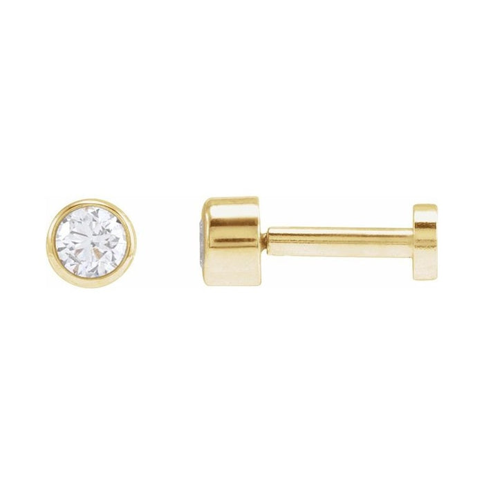 Round Bezel-Set Earrings