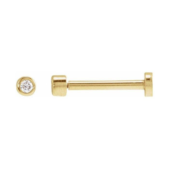 Round Bezel-Set Earrings