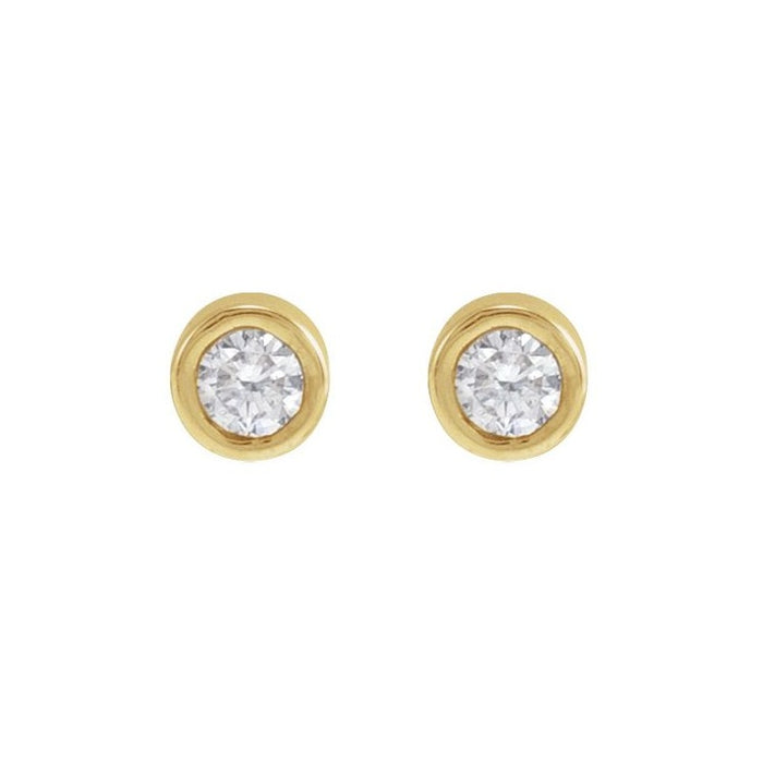 Round Bezel-Set Earrings