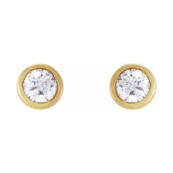 Round Bezel-Set Earrings