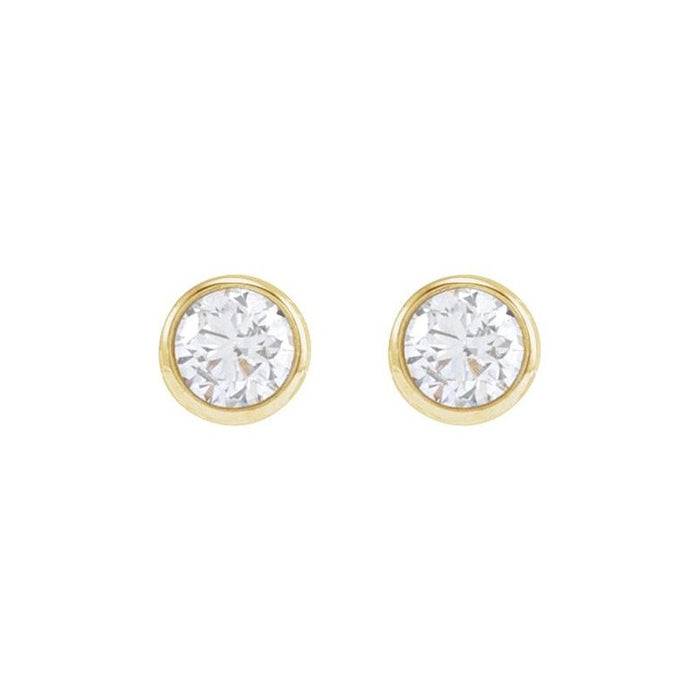 Round Bezel-Set Earrings