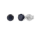 Sapphire Stud Earrings in 14kt White Gold (3mm)