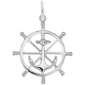 Ships Wheel Charm in Sterling Silver