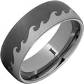 Shoreline Mens Sandblast Wave Ring in Tungsten (8mm)
