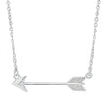 Sideway Arrow Necklace in Sterling Silver (18 inches)