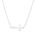 Sideways Plain Cross in Sterling Silver