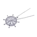 Silver 925 Clear CZ Rhodium Plated Helm Pendant Necklace - BGP00109 | Silver Palace Inc.