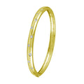 Silver 925 Gold Plated Clear CZ Dotted Bangle Bracelet - STB00340GP | Silver Palace Inc.