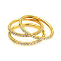 Silver 925 Gold Plated CZ Stackable Ring Set - STR00513GP | Silver Palace Inc.
