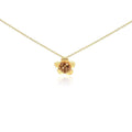 Silver 925 Gold Plated Flower CZ Necklace - BGP00188 | Silver Palace Inc.