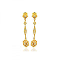 Silver 925 Gold Rhodium Plated Marquis CZ Dangling Stud Earrings - BGE00188 | Silver Palace Inc.