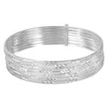 Silver 925 High Polished Diamond Cut Semanario Bangle Bracelet - BG129 | Silver Palace Inc.