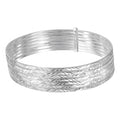 Silver 925 High Polished Diamond Cut Semanario Bangle Bracelet - BG133 | Silver Palace Inc.