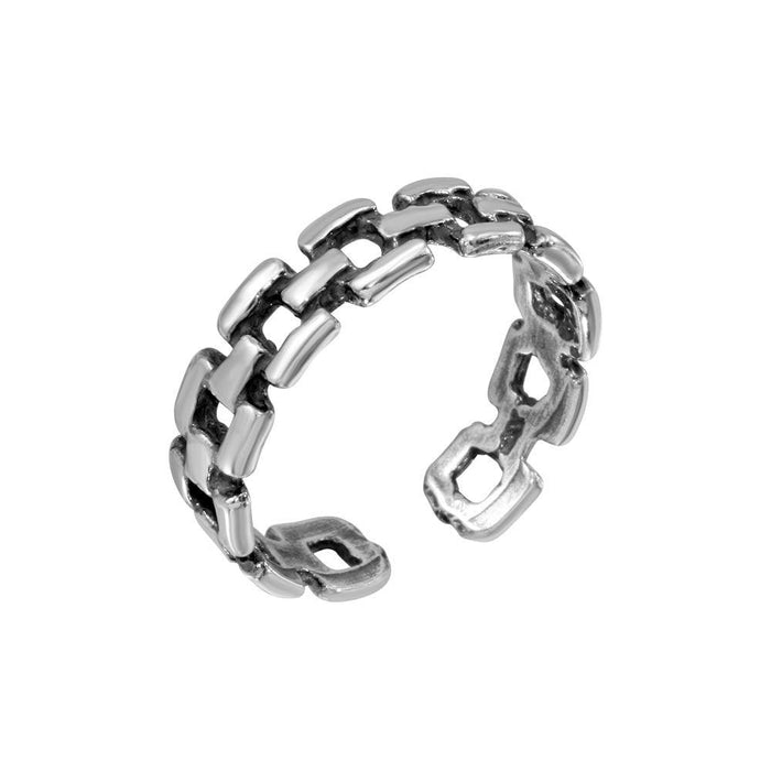 Silver 925 Open Brick Block Adjustable Toe Ring - TR216-A | Silver Palace Inc.