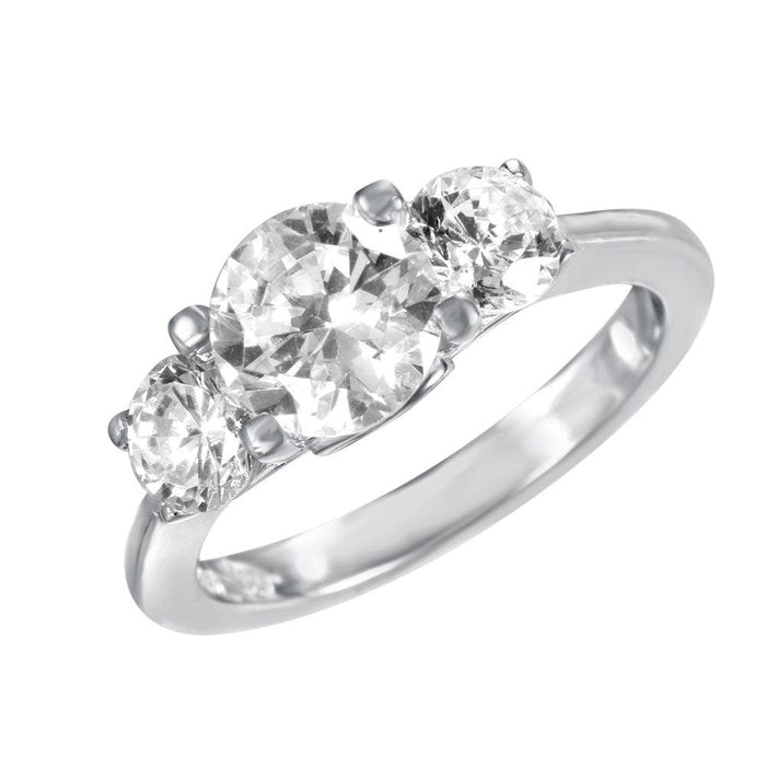 Silver 925 Rhodium and Gold Plated Infinity CZ Past Present Future Ring - STR00195 | Silver Palace Inc.