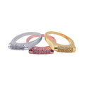 Silver 925 Rhodium, Gold and Rose Gold Plated CZ 3 Ring Set - BGR00104