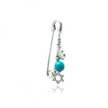 Silver 925 Rhodium Plated Beads and Star of David Pin Pendant - STP01133 | Silver Palace Inc.