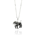 Silver 925 Rhodium Plated Black Onyx Zebra CZ Necklace - BGP00552 | Silver Palace Inc.