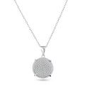 Silver 925 Rhodium Plated Circle CZ Dangling Pendant - ACP00051 | Silver Palace Inc.