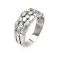Silver 925 Rhodium Plated Clear CZ 3 Row Ring - BGR00480 | Silver Palace Inc.