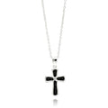 Silver 925 Rhodium Plated Clear CZ Cross Pendant Necklace - STP01331 | Silver Palace Inc.